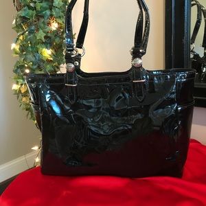 Black Patent Leather Coach Handbag